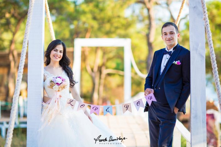 Yeşim ve Samet Cunda Pateriça Ortunç dış çekim düğün fotoğrafları