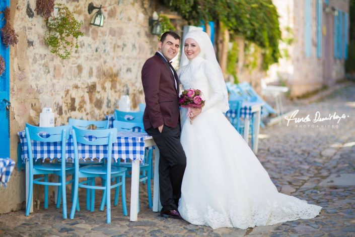 Gülçin ve Ali Ayvalık Cunda Adası Dış Çekim Düğün Fotoğrafları
