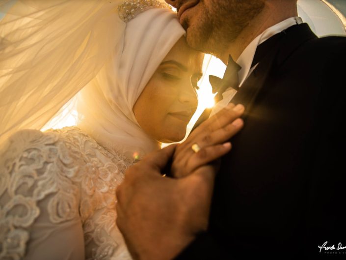Rukiye ve Muhammed Hijab outdoor outside bride and groom wedding shooting